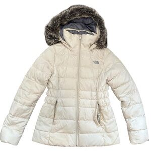 Women's North Face white puffer jacket